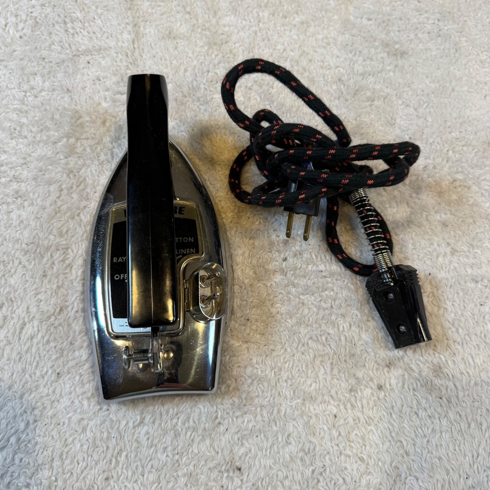 Vintage Kenmore Travel Iron Chrome 305.6264 Mid Century Modern Made in USA